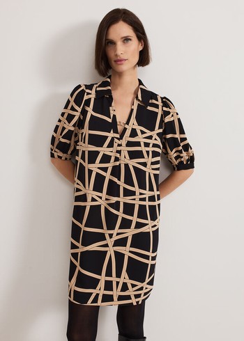 Phase Eight Darlia Ribbon Tunic Dress Brown Australia | OV0347815